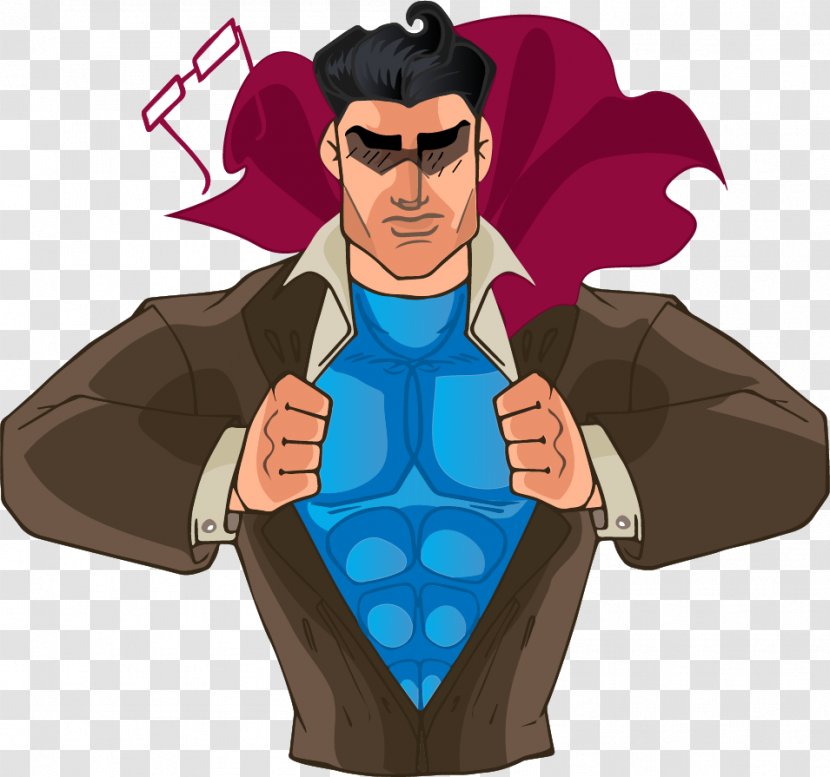 Clark Kent Superhero Cartoon Comics - Text - Vector Painted Superman Transparent PNG