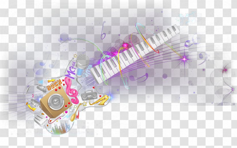 Graphic Design Musical Note Illustration - Watercolor - Glare Keyboard Transparent PNG