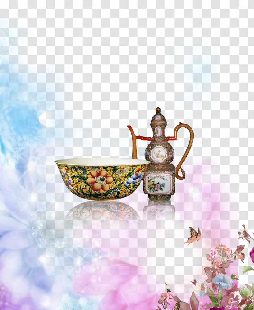 Porcelain Vase Chinoiserie Flagon - Cup - Wine Transparent PNG
