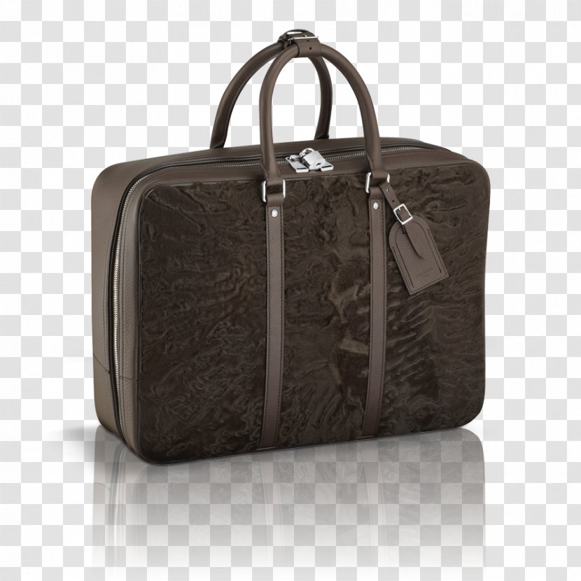 Briefcase Handbag Leather Zipper - Brown - Vuitton Transparent PNG