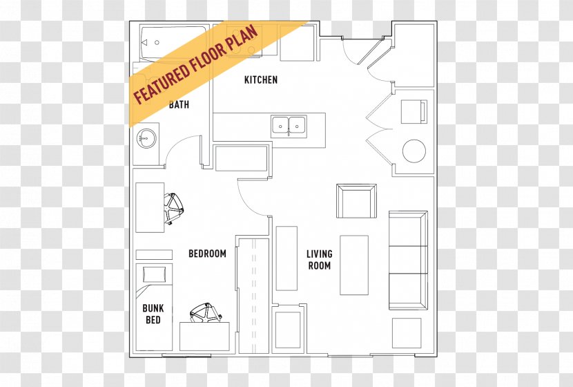 Floor Plan House Brand - Schematic - Bed Transparent PNG