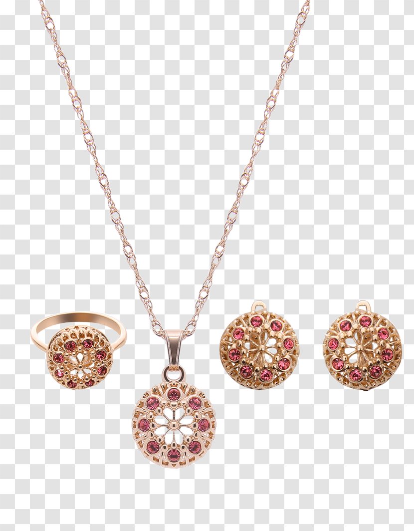 Earring Locket Necklace Jewellery Imitation Gemstones & Rhinestones - Fashion Accessory - Bling Jewelry Transparent PNG