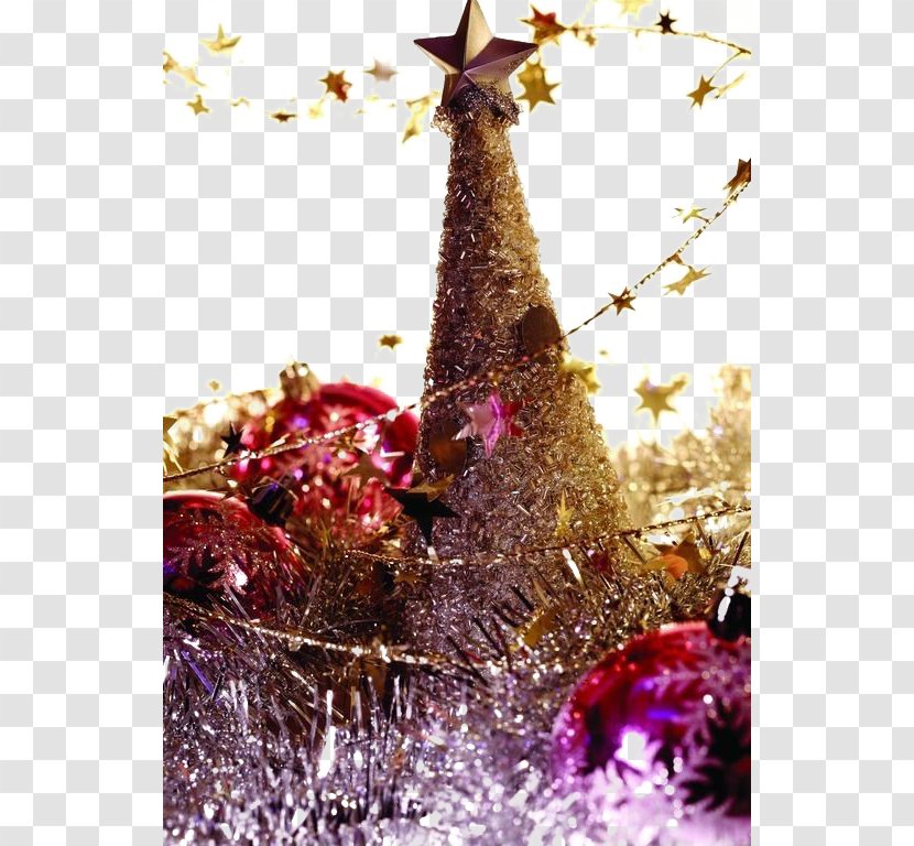 Christmas Tree Ornament - Surrounded By Golden Star Buckle Free Image Transparent PNG