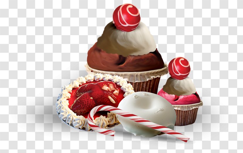 Sundae Birthday Cupcake Muffin Christmas Day - Whipped Cream - FRUIT CAKE Transparent PNG