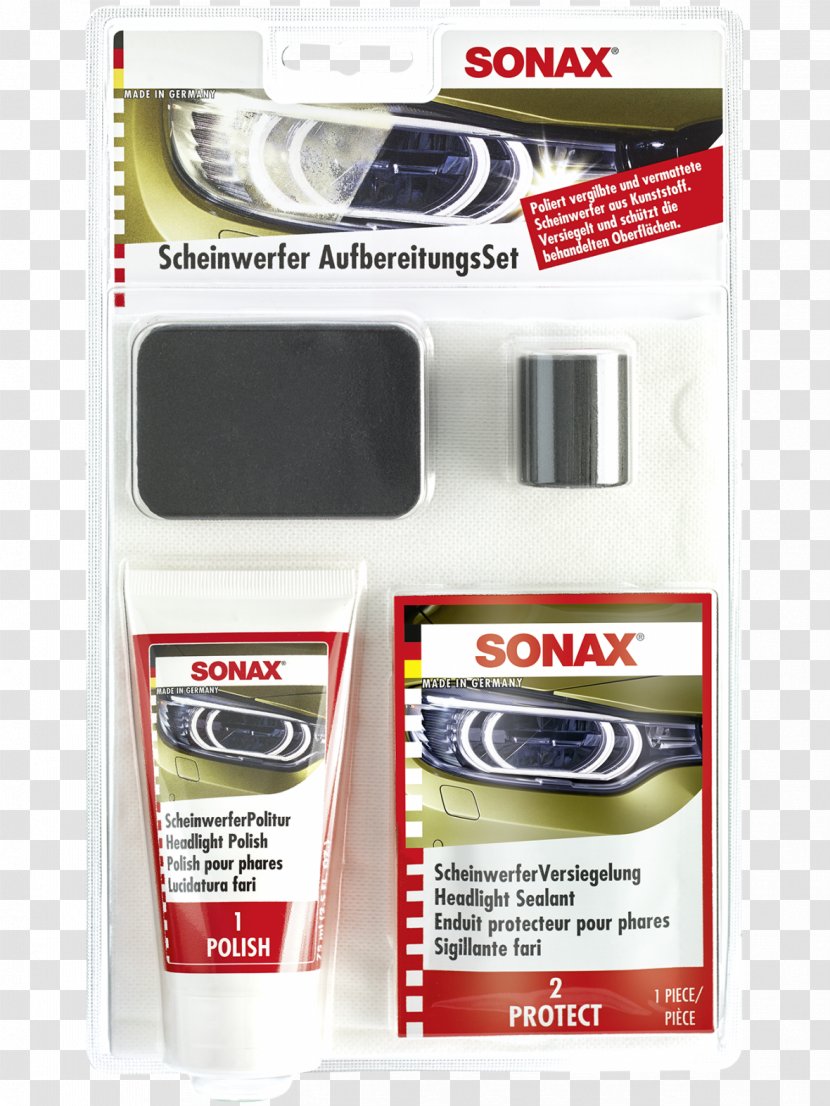 Sonax Car Polishing Cleaning Motor Vehicle - Brand - HEADLIGHT RESTORATION Transparent PNG