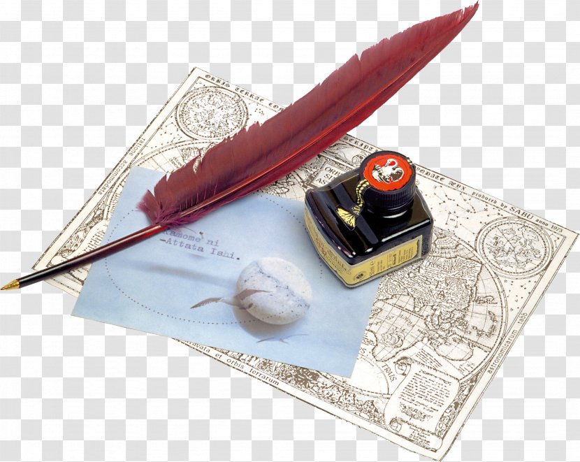 Paper Quill Ink Brush Fountain Pen U30dau30f3u7fd2u5b57 - Paper, And Transparent PNG