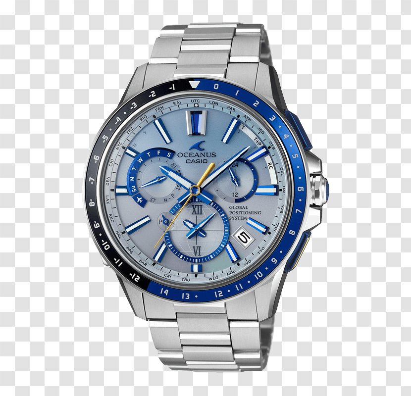 Casio Oceanus Watch Blue Clock Transparent PNG
