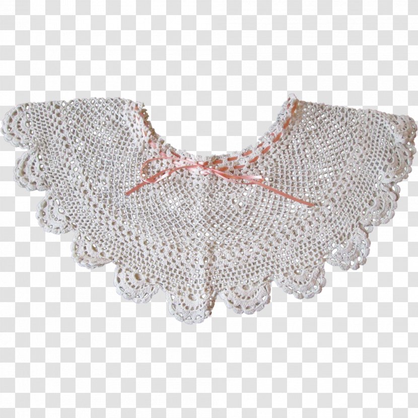 Crocheted Lace Embellishment Collar - Ribbon - White-collar Women Transparent PNG