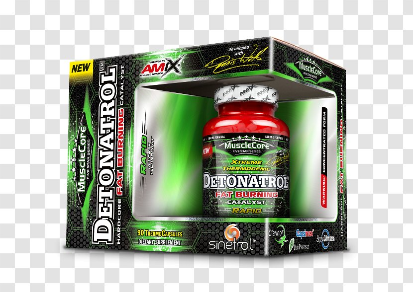 Dietary Supplement Amix Detonatrol Fat Burner 90 Capsules Sports Nutrition - Creatine - Willow Bark Transparent PNG