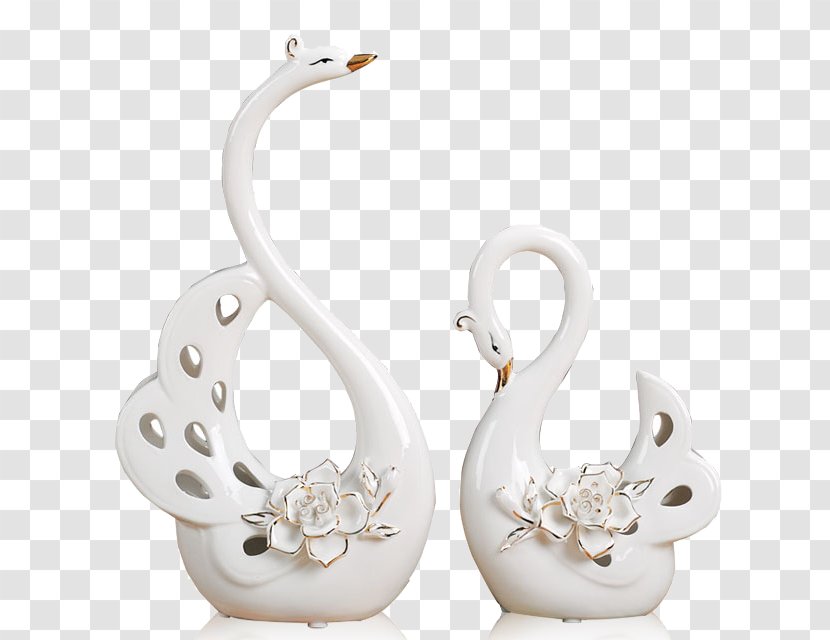 Whooper Swan Tundra Porcelain Ceramic White - Tap - Craft Ornaments Transparent PNG