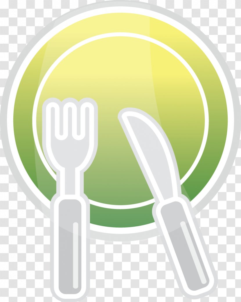 Knife Fork Plate Cutlery - Cartoon - Simple And Transparent PNG
