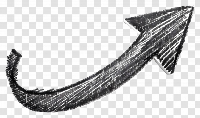 Grunge Arrow - Curved Upward Scribble Arrow Transparent PNG