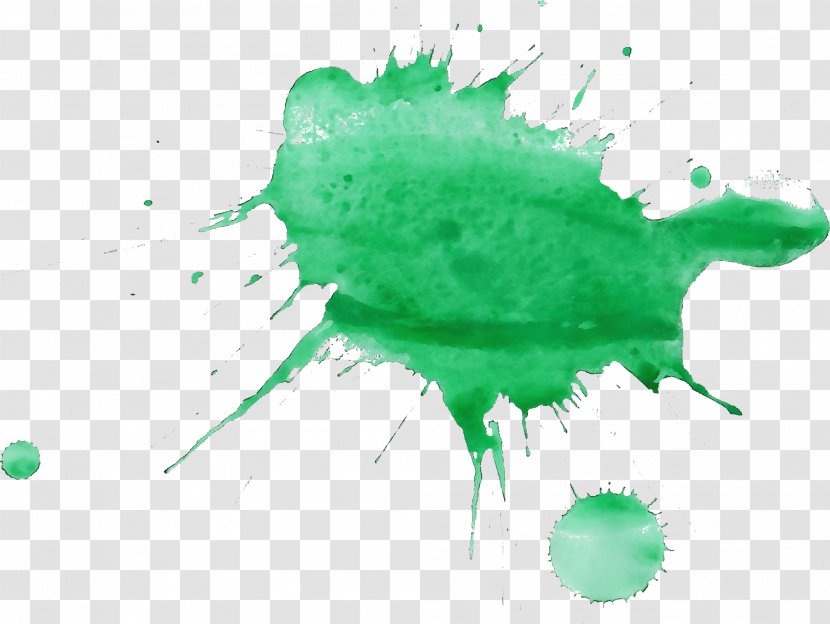 Watercolor Background - Wet Ink - Green Painting Transparent PNG