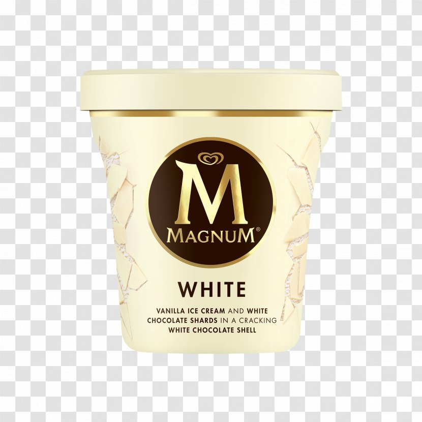White Chocolate Ice Cream Magnum Praline - Vanilla Transparent PNG