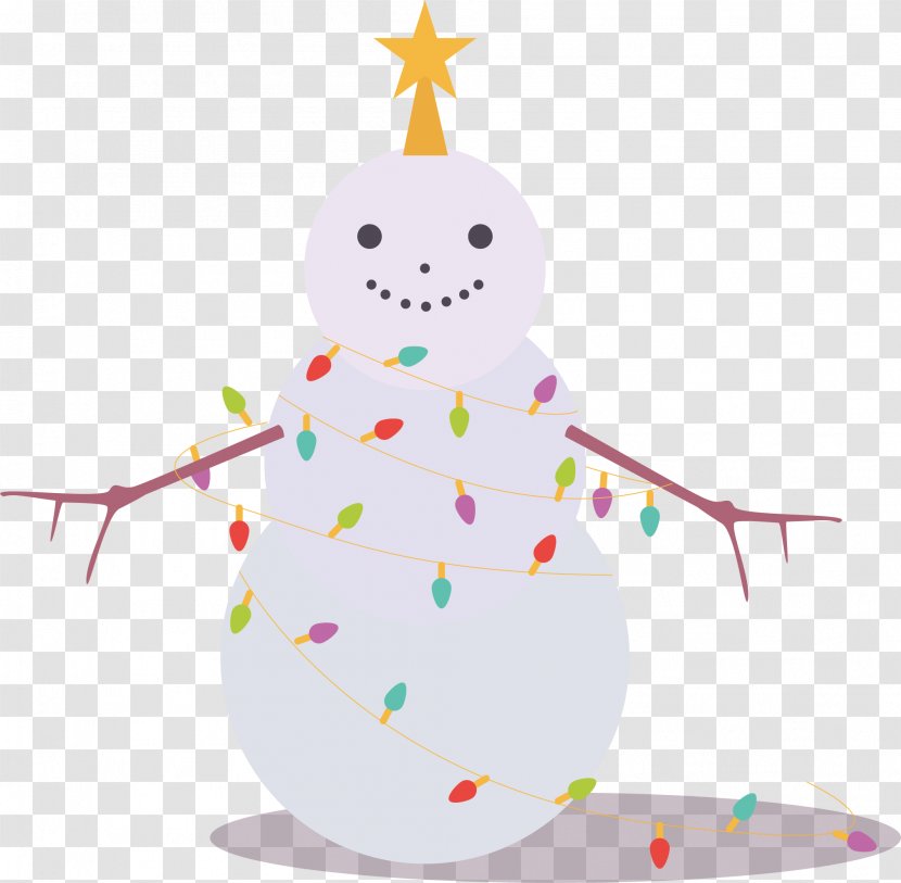 Snowman Drawing - Christmas - Vector Hand-painted Lantern Transparent PNG