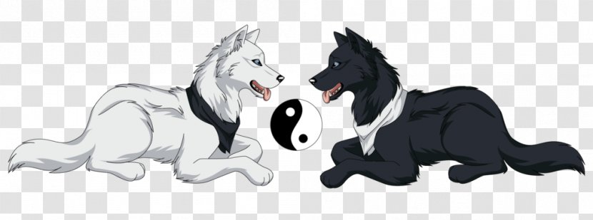 Dog Yin And Yang Line Art Image - Cartoon - Ying Transparent PNG