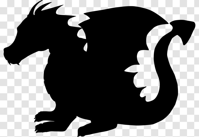 Silhouette Dragon Cartoon Clip Art - Mythical Creature Transparent PNG