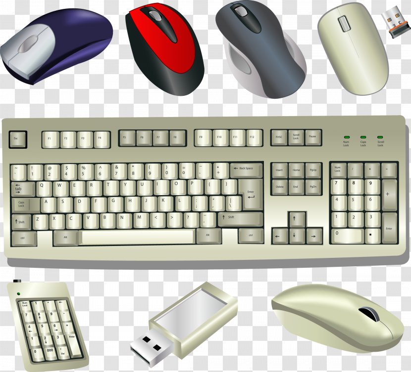 Computer Keyboard Mouse Icon - Input Device - Vector Transparent PNG