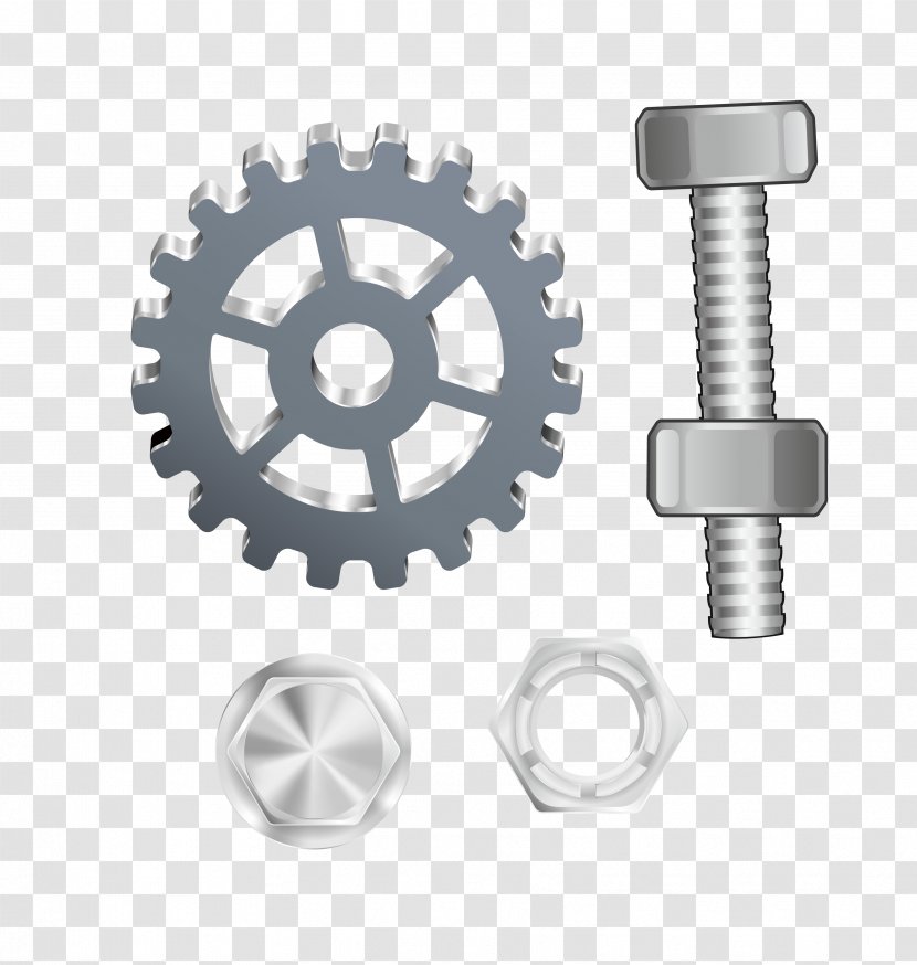 Gear Animation Clip Art - Vector Screw Nut Transparent PNG