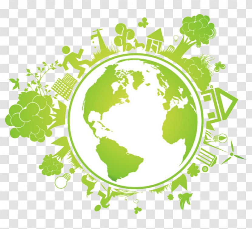Earth Logo Illustration - Text - Green Transparent PNG
