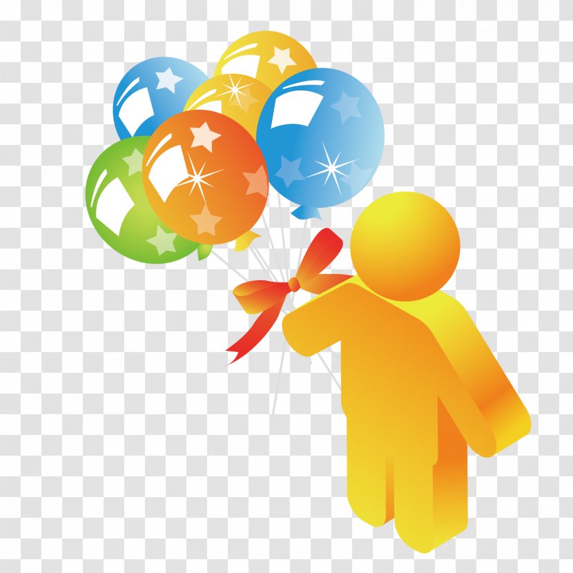 Balloon Designer Clip Art - Holding The 3d Man Transparent PNG