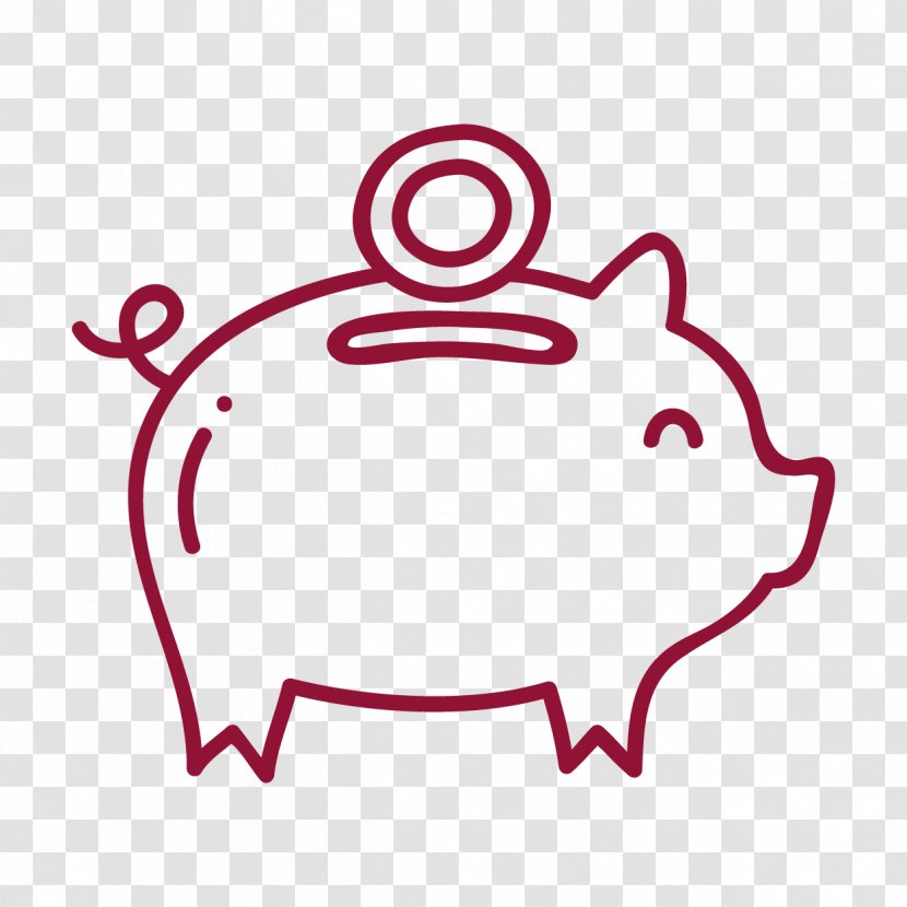 Piggy Bank - Sticker - Magenta Transparent PNG