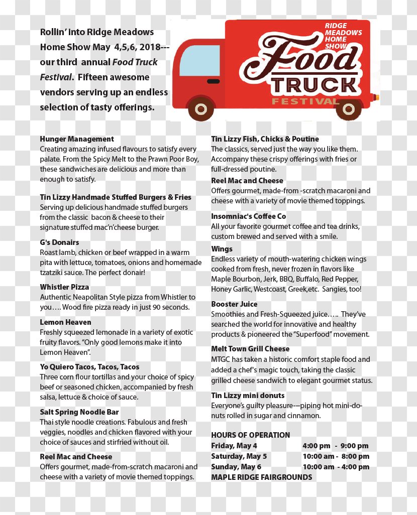 Street Food Vancouver Truck Festival - Greater - Van Transparent PNG