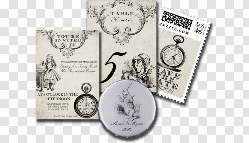 Wedding Invitation Paper Alice's Adventures In Wonderland Convite - Alice Invite Transparent PNG