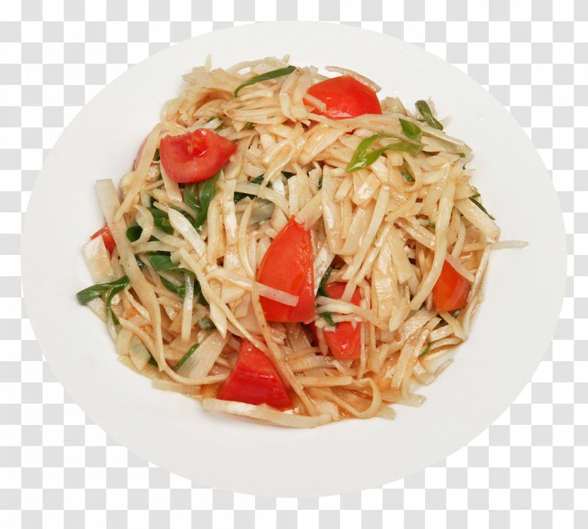 Chow Mein Lo Spaghetti Aglio E Olio Singapore-style Noodles French Fries - Capellini - Homemade Potato Transparent PNG