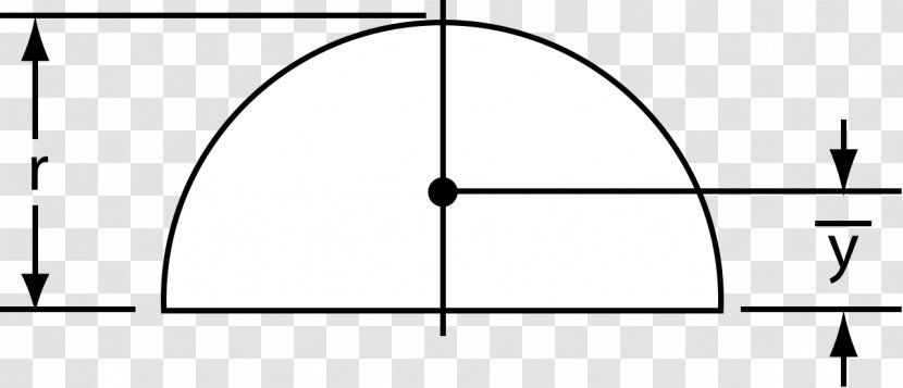 Circle Centroid Centre Center Of Mass - Black And White - Semicircle Transparent PNG
