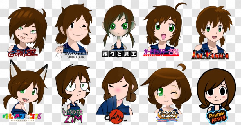 Studio Ghibli Art Style Drawing - Cartoon - Different Expressions Transparent PNG