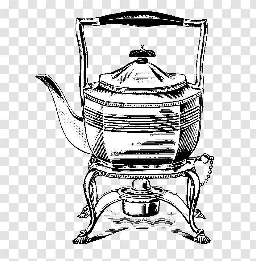 Kettle Cookware Accessory Drawing Teapot - Monochrome Photography - Dl Transparent PNG