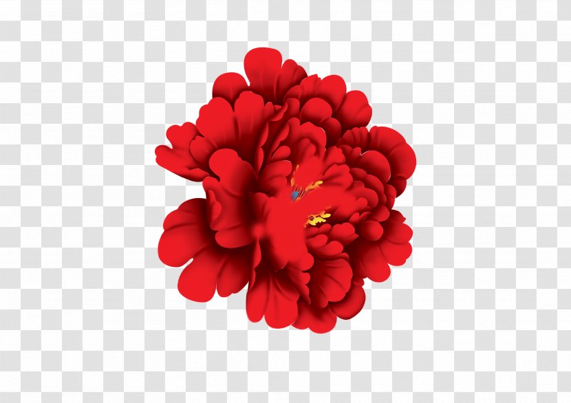 Floral Design Moutan Peony Flower - Designer - Red Flowers Transparent PNG