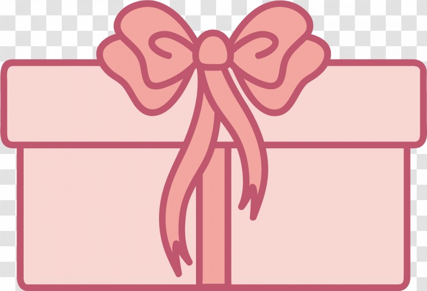 Gift Clip Art - Cartoon - Hand Painted Pink Box Transparent PNG