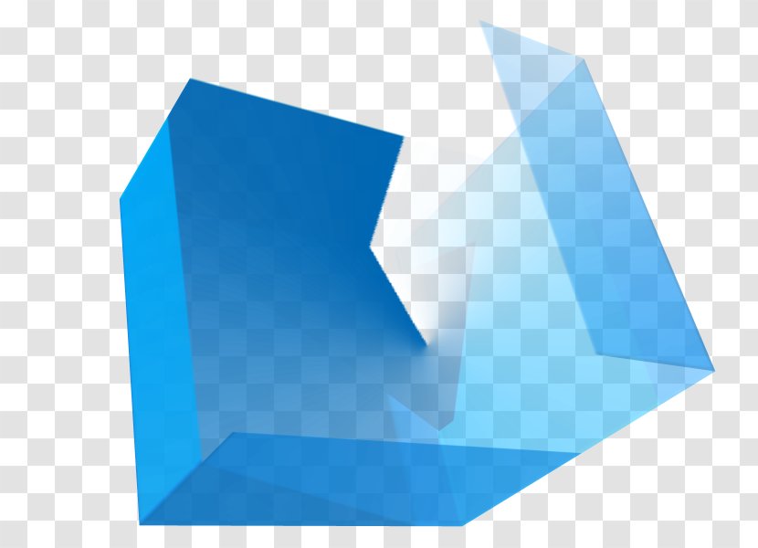 Three-dimensional Space Box - Brand - Blue Title Transparent PNG