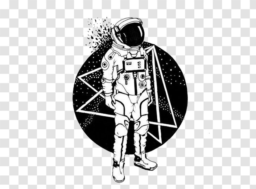 Astronauts In Space Tattoo Drawing - Sports Equipment - Hackathon Outline Transparent PNG