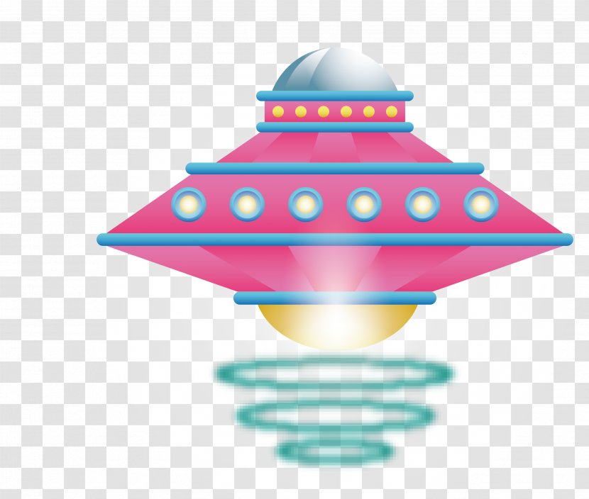 Cartoon Spacecraft Clip Art - Lamp - Vector Hand Painted Flashing Science Fiction Transparent PNG