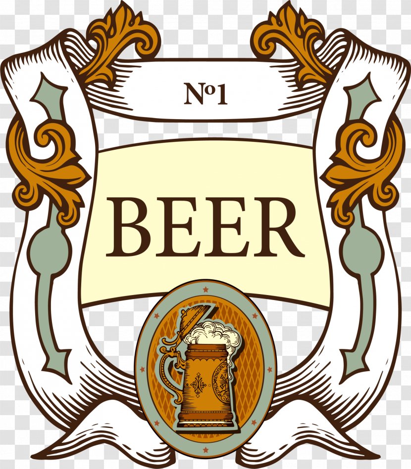Beer Distilled Beverage Clip Art - Symbol - Retro Label Transparent PNG