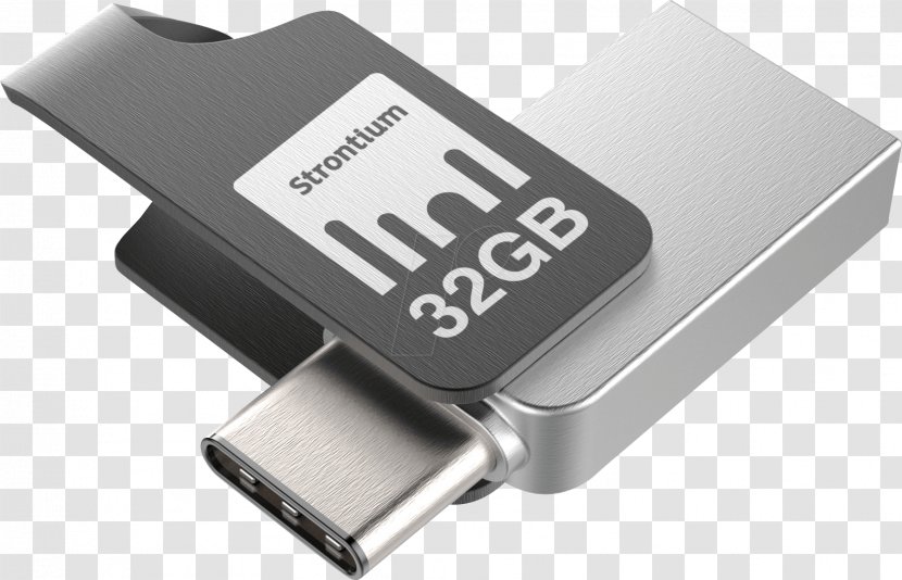 USB Flash Drives USB-C On-The-Go Strontium Technology 3.1 Transparent PNG