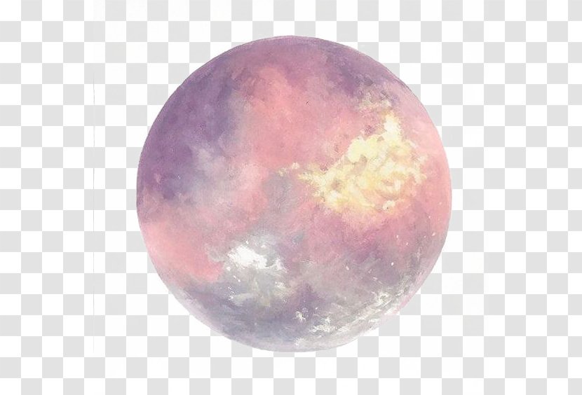 Full Moon Watercolor Painting Art - Drawing - Planet Transparent PNG
