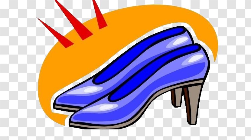 Slipper Dress Shoe Animation High-heeled Footwear - Leather - Blue High Heels Transparent PNG