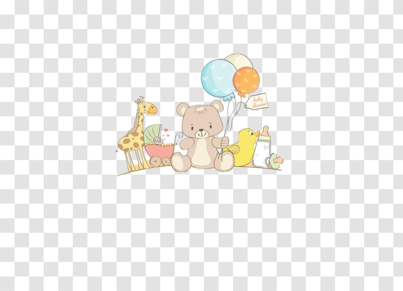 Infant Toy Illustration - Watercolor - Cartoon Bear Animals Transparent PNG