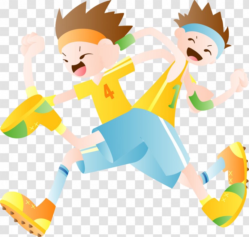 Cartoon Animation - Yellow - Football Boy Transparent PNG