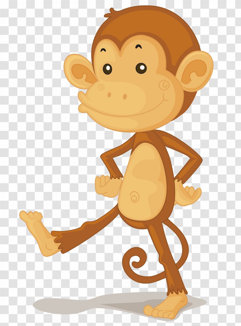 Baby Monkeys Cartoon Clip Art - Monkey - Kicking Transparent PNG