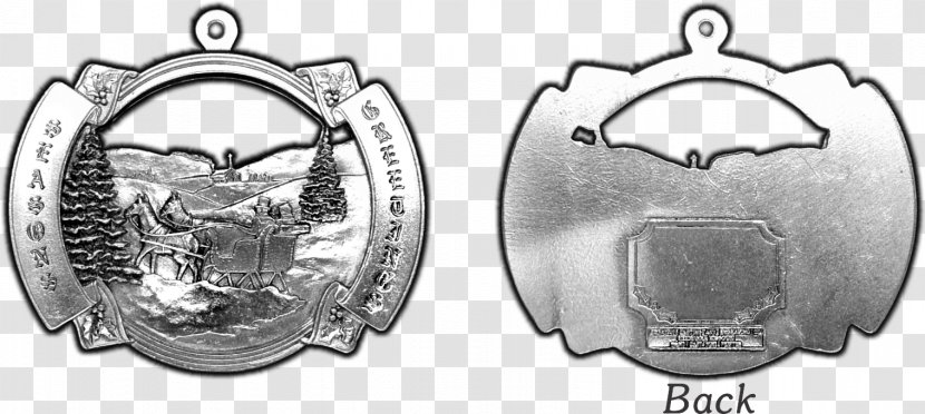 Christmas Ornament Medal Silver Pewter Day - Season's Greetings Transparent PNG