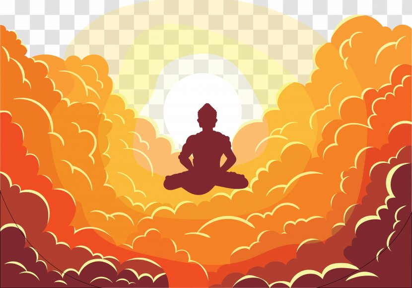Golden Buddha Buddhism Buddhahood Illustration - Zen Master - In Meditation Transparent PNG