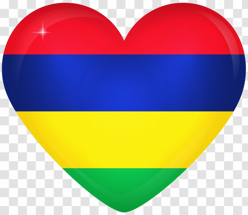 Flag Of Mauritius National Bolivia - Heart Transparent PNG