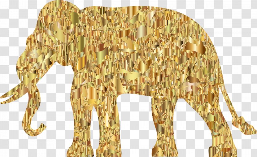African Elephant Low Poly Clip Art - Animal Figure - Modern Transparent PNG
