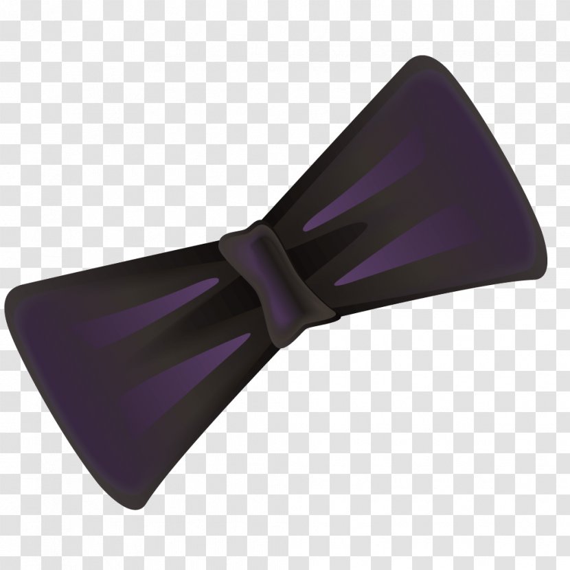 Bow Tie Black Shoelace Knot Necktie - Product Design - Purple-black Transparent PNG