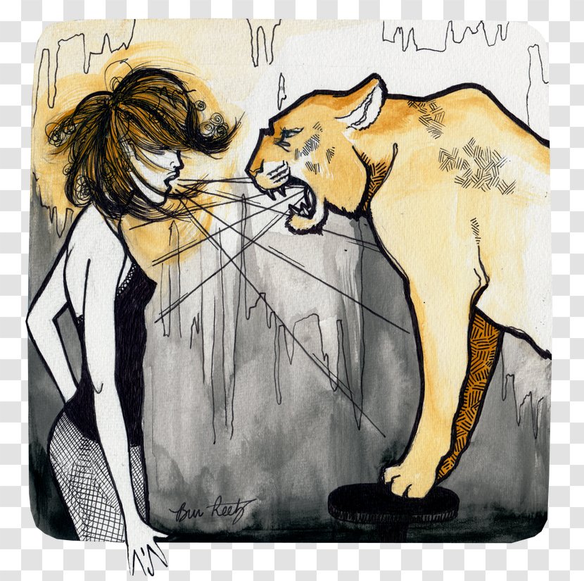 Cat Tiger Lion Vertebrate Mammal - Cartoon - Roar Transparent PNG